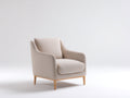 Sessel mit Stoffbezug 82 x 86 x 88 cm - Beige - Gepolstert mit geschwungenen Armlehnen und Holzbeinen im modernen Design