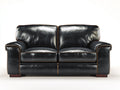 Zweisitzer Sofa in Lederoptik 180 x 95 x 90 cm - Schwarz - Klassisches Design mit Kontrastnähten für Wohnzimmer und Gästezimmer