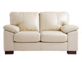 Zweisitzer Sofa mit Kunstlederbezug 165 x 92 x 90 cm - Cremeweiß - Modernes Design mit gepolsterten Armlehnen