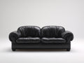 Zweisitzer Sofa mit Kunstlederbezug 185 x 95 x 88 cm - Schwarz - Klassisches Design mit gerollten Armlehnen