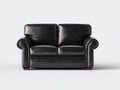 Zweisitzer Sofa mit Kunstlederbezug 160 x 90 x 88 cm - Schwarz - Klassisches Design mit gerollten Armlehnen