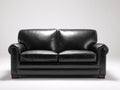 Zweisitzer Sofa in Lederoptik 178 x 90 x 86 cm - Schwarz - Weich gepolstert mit Rundarmlehnen für Wohnzimmer und Büro