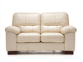 Zweisitzer Sofa mit Bezug in Lederoptik 175x95x90 cm - Cremeweiß - Gepolstert mit breiten Armlehnen