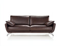 Zweisitzer Sofa in Lederoptik 200 x 94 x 88 cm - Dunkelbraun - Modernes Design mit Metallfüßen für Wohnzimmer und Gästezimmer
