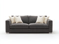 Zweisitzer Sofa mit Strukturstoffbezug 190 x 92 x 85 cm - Dunkelgrau - Modernes Design mit breiten Armlehnen