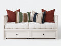 Schlafsofa aus Holz und Stoff 200x90x85 cm - Weiß - Mit 2 Schubladen und Liegefunktion