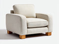 Sessel mit Stoffbezug 95 x 90 x 88 cm - Beige - Gepolstert mit breiten Armlehnen und Holzfüßen im modernen Design